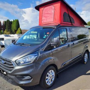 Ford Transit Custom – Grey with Red Pop-Top Roof